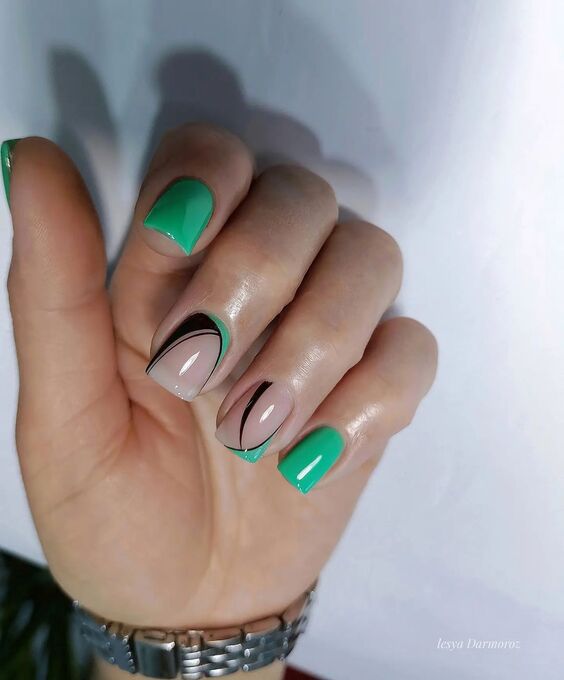 Осінній манікюр 2026 на короткі нігті: новинки, фото ідей %D0%B7%D0%B5%D0%BB%D0%B5%D0%BD%D1%8B%D0%B9, 26, Осінній манікюр 2026 на короткі нігті: новинки, фото ідей Осінній манікюр