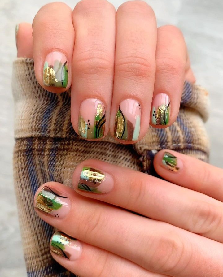 Осінній манікюр 2026 на короткі нігті: новинки, фото ідей %D0%B7%D0%B5%D0%BB%D0%B5%D0%BD4 13, 10, Осінній манікюр 2026 на короткі нігті: новинки, фото ідей Осінній манікюр