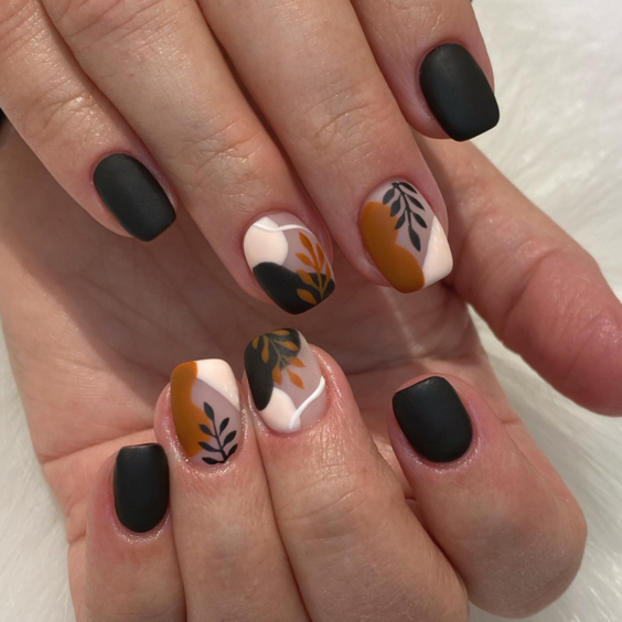 Осінній манікюр 2026 на короткі нігті: новинки, фото ідей %D0%BB%D0%B8%D1%81%D1%82%D1%8C%D1%8F3 1, 51, Осінній манікюр 2026 на короткі нігті: новинки, фото ідей Осінній манікюр