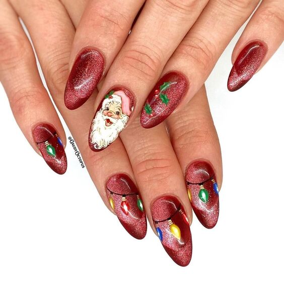 Новорічний манікюр: тренди, які захочеться повторити! Велика добірка фото %D1%81%D0%B0%D0%BD%D1%82%D0%B0, 81, Новорічний манікюр: тренди, які захочеться повторити! Велика добірка фото новогодний маникюр