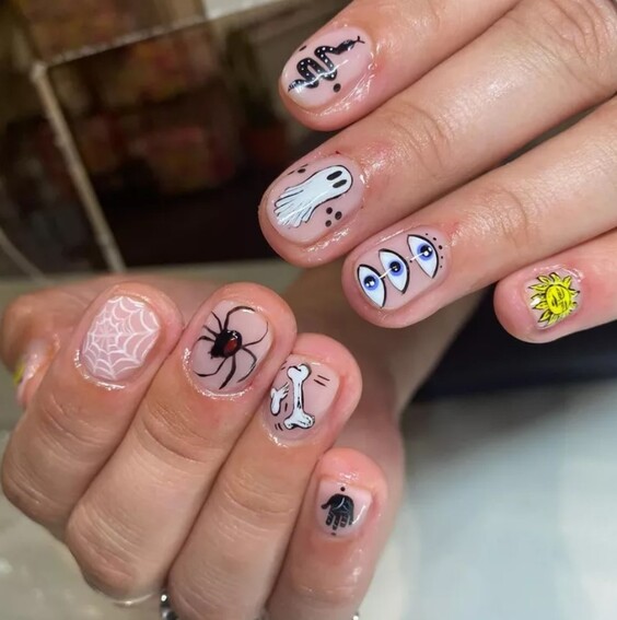 Осінній манікюр 2026 на короткі нігті: новинки, фото ідей %D1%85%D0%B5%D0%BB%D0%BB%D0%BE%D1%83%D0%B8%D0%BD 1, 56, Осінній манікюр 2026 на короткі нігті: новинки, фото ідей Осінній манікюр