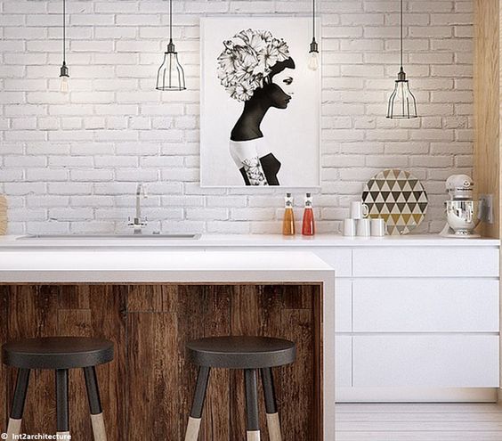 Біла цегляна стіна в інтер'єрі: поради, фото 62 1, 36, Біла цегляна стіна в інтер'єрі: поради, фото белая кирпичная стена