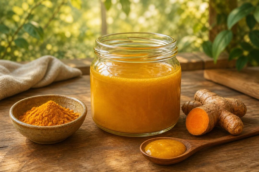 Мед з прянощами - кориця, куркума і часник без міфів мед з куркумою - мелена спеція, свіжий корінь і золотиста суміш у мисці